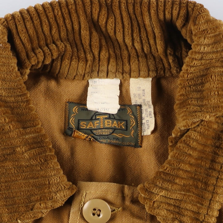 Vintage 1970'S SAFTBAK shooting jacket, men's size XXL cotton beige type brown Vintage Second Hand