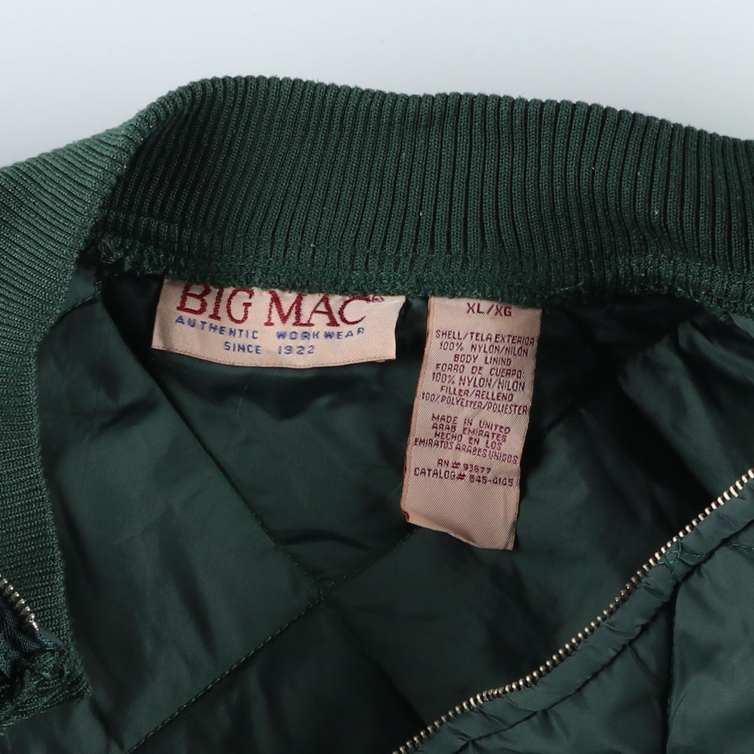 Vintage Big Mac Men's XL Down Vest Nylon Green type dark green Vintage Second Hand