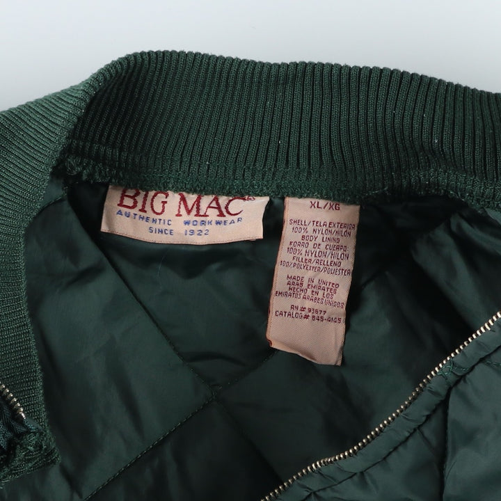 Vintage Big Mac Men's XL Down Vest Nylon Green type dark green Vintage Second Hand