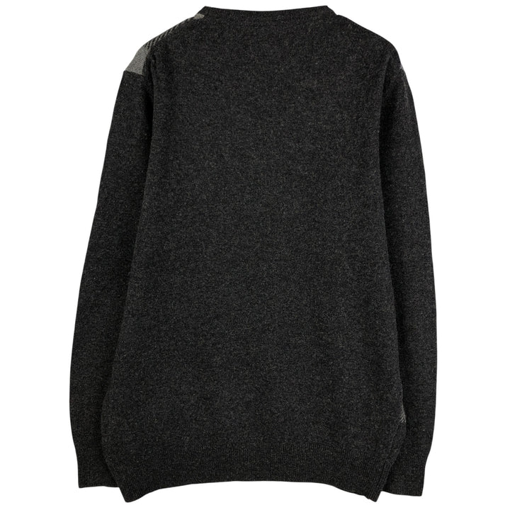 Barbour Check Pattern Wool Knit Sweater, Men's Size M wool Charcoal Vintage Second Hand