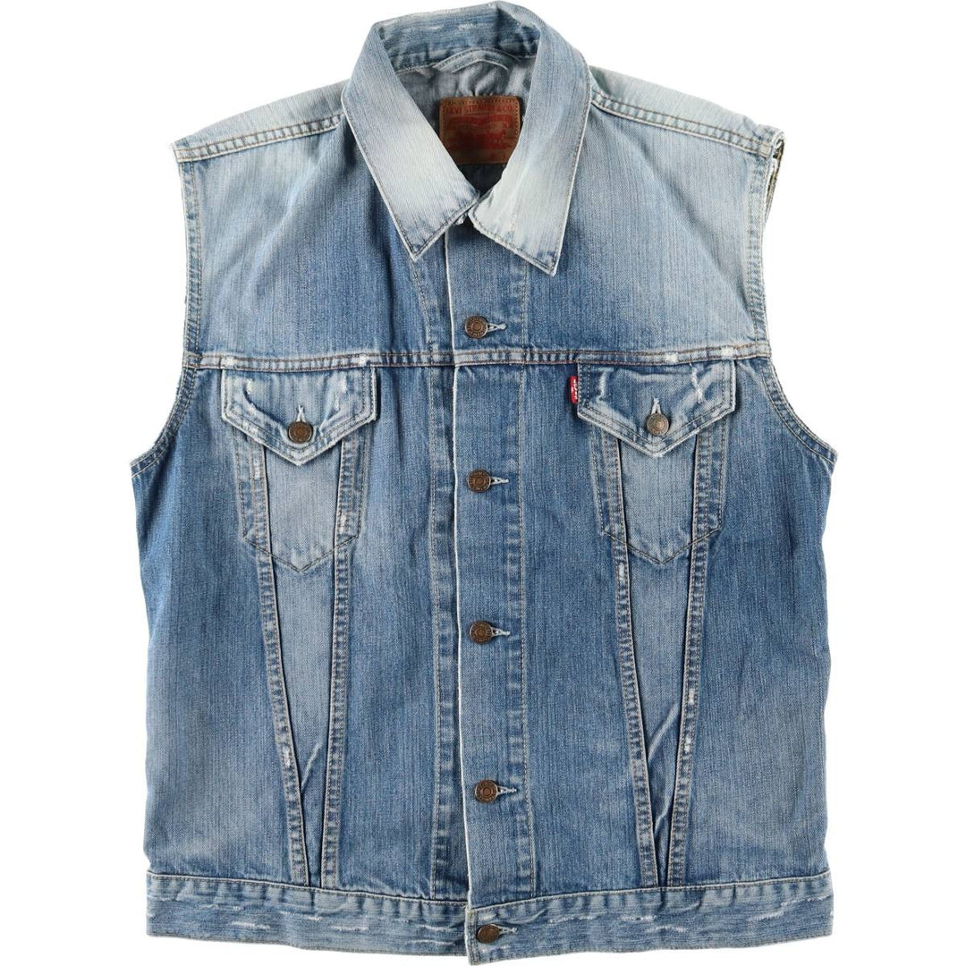 Levi's Euro Model Cut-Off Denim Vest, Men's Size L cotton blue type Vintage Second Hand