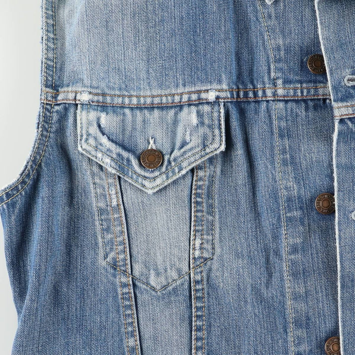 Levi's Euro Model Cut-Off Denim Vest, Men's Size L cotton blue type Vintage Second Hand