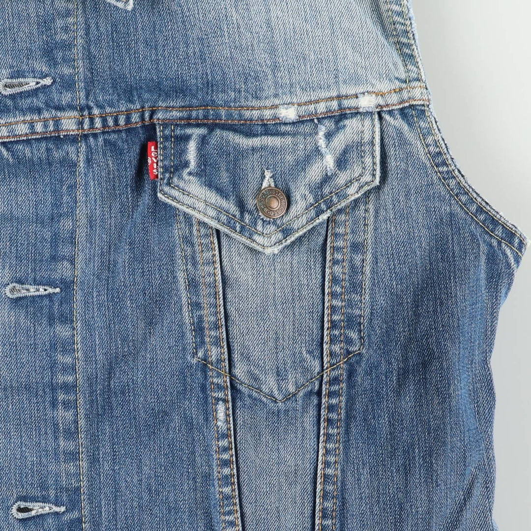 Levi's Euro Model Cut-Off Denim Vest, Men's Size L cotton blue type Vintage Second Hand