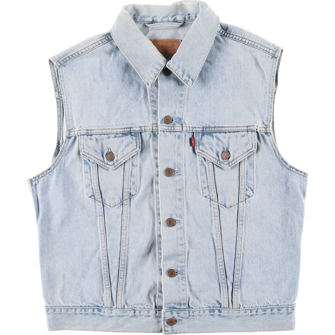 90'S Vintage Levi's Denim Vest (70401-0283) Men's Size XL cotton blue type Vintage Second Hand