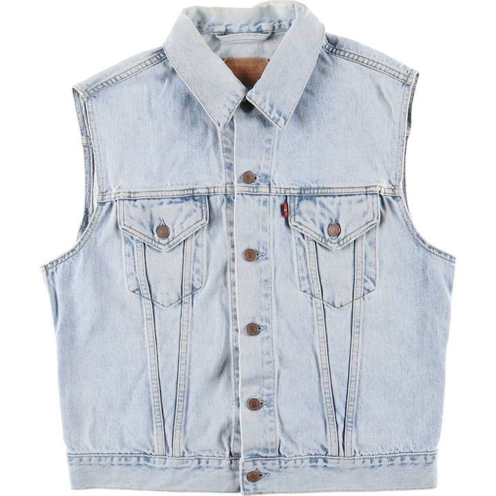 90'S Vintage Levi's Denim Vest (70401-0283) Men's Size XL cotton blue type Vintage Second Hand