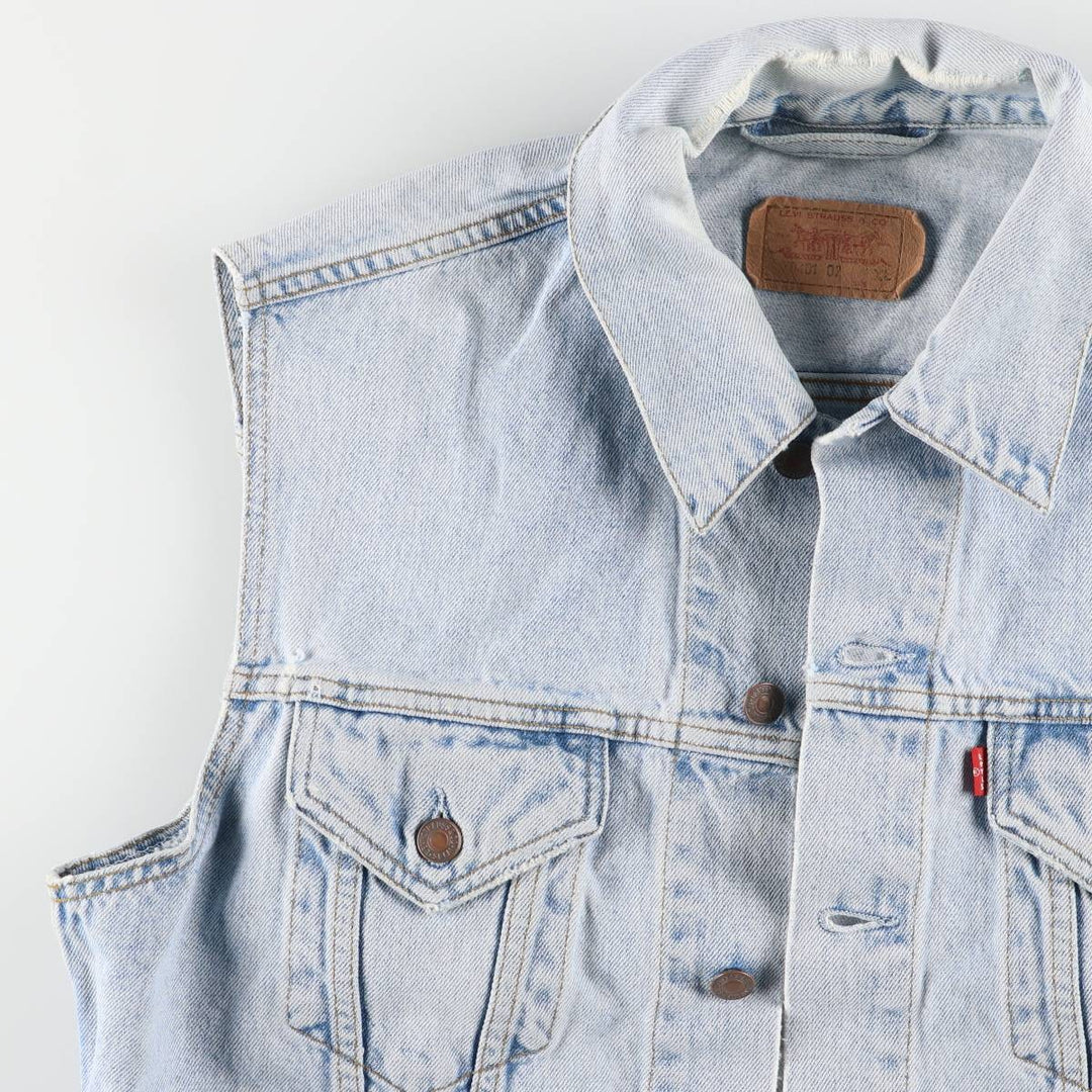 90'S Vintage Levi's Denim Vest (70401-0283) Men's Size XL cotton blue type Vintage Second Hand