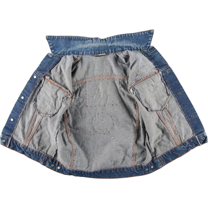Vintage 1970'S Trailmaster studded cut-off denim vest, size M, men's unclear blue type Vintage Second Hand