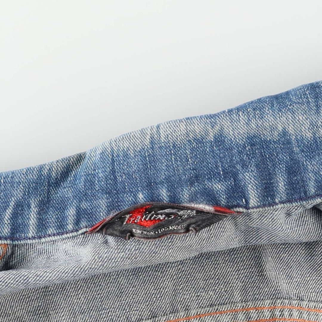 Vintage 1970'S Trailmaster studded cut-off denim vest, size M, men's unclear blue type Vintage Second Hand