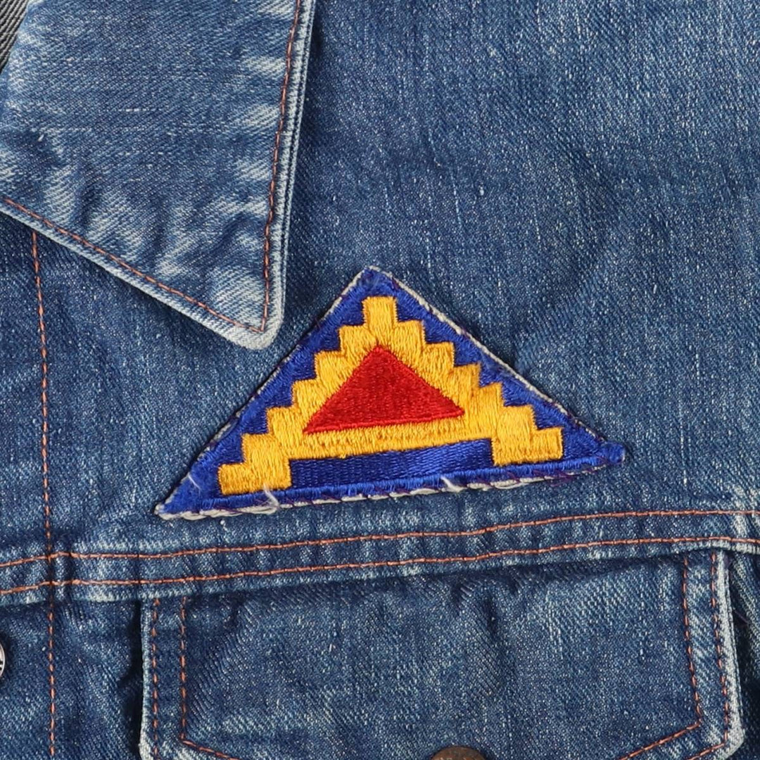 Vintage 1970'S Trailmaster studded cut-off denim vest, size M, men's unclear blue type Vintage Second Hand