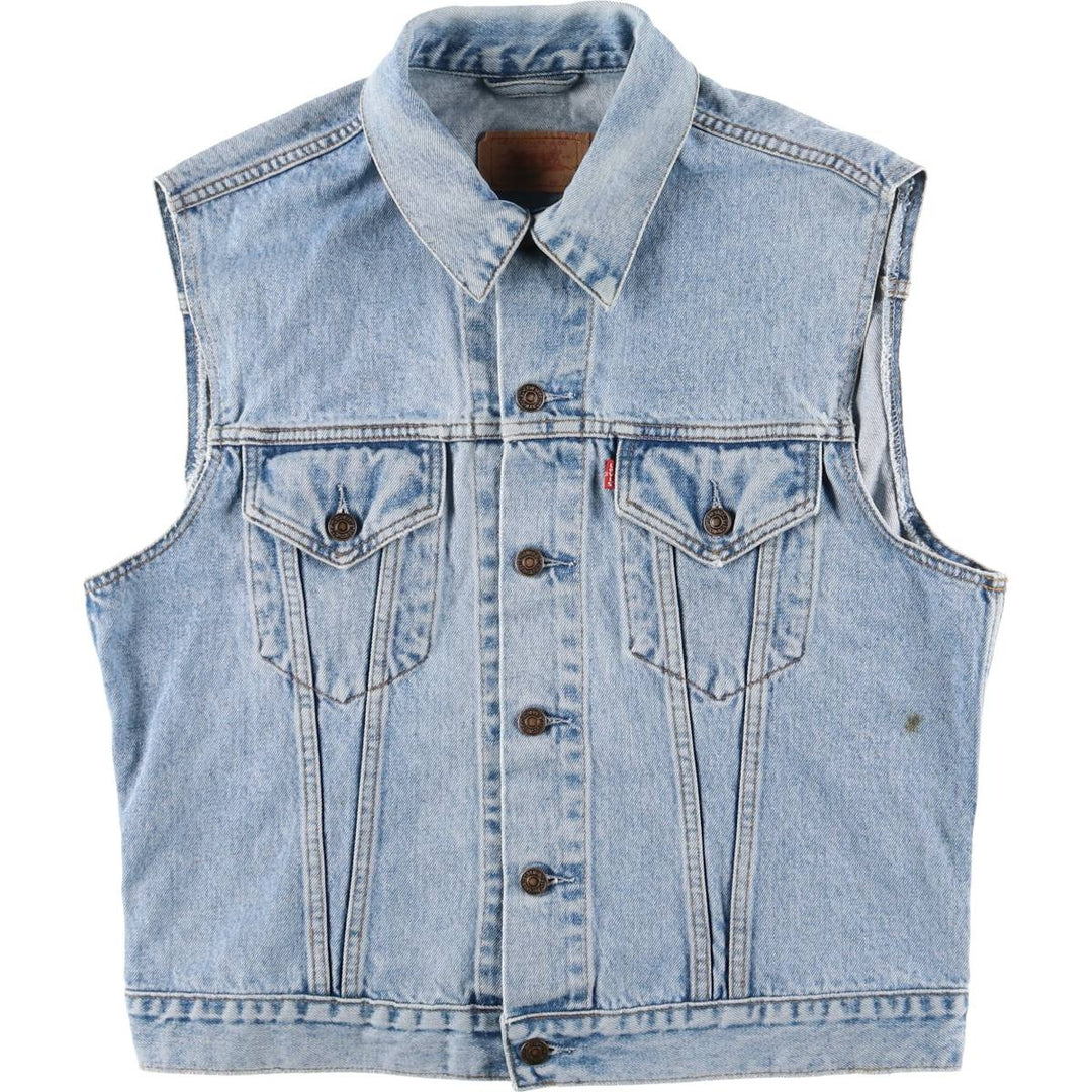 90'S Vintage Levi's Denim Vest (70401-0283) Men's Size XL cotton blue type Vintage Second Hand