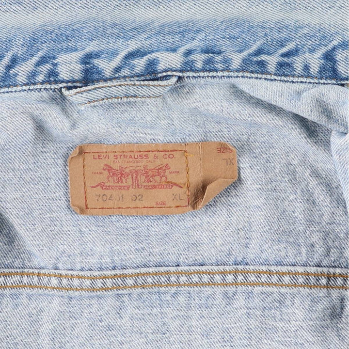 90'S Vintage Levi's Denim Vest (70401-0283) Men's Size XL cotton blue type Vintage Second Hand