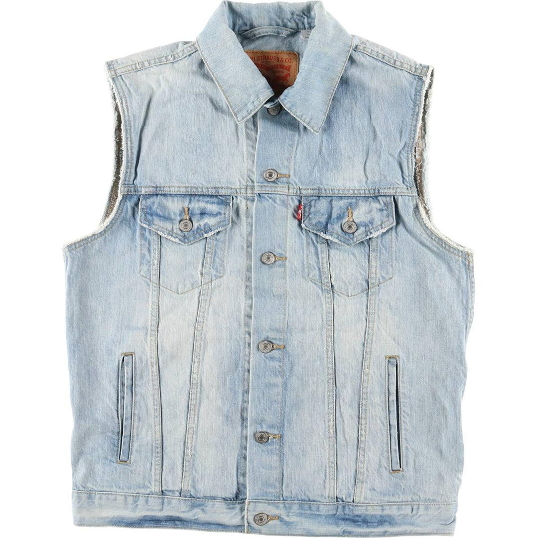 Levi's Cut-off Denim Vest, Men's Size L cotton Blue type light blue Vintage Second Hand