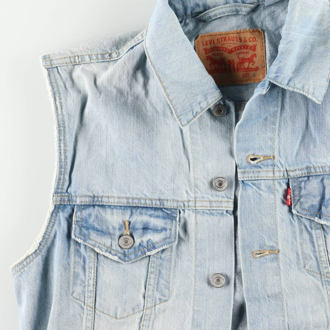 Levi's Cut-off Denim Vest, Men's Size L cotton Blue type light blue Vintage Second Hand