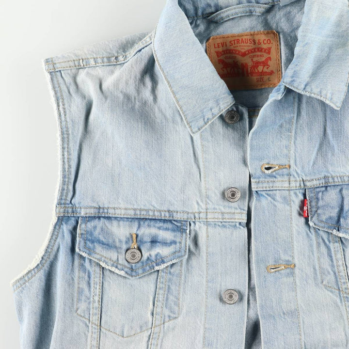 Levi's Cut-off Denim Vest, Men's Size L cotton Blue type light blue Vintage Second Hand