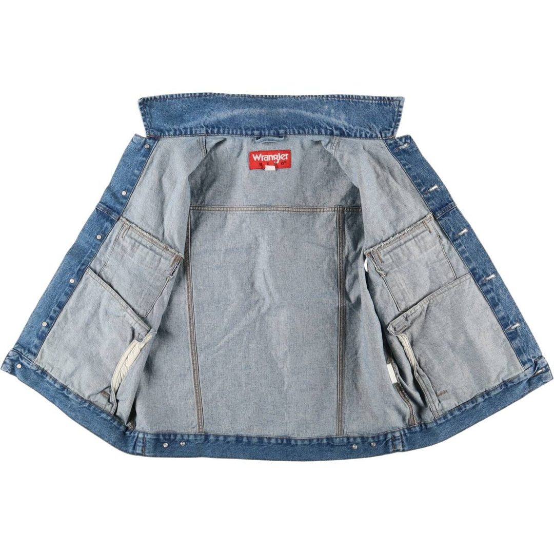 Vintage 90'S Wrangler HERO denim vest, size L, men's unclear blue type Vintage Second Hand