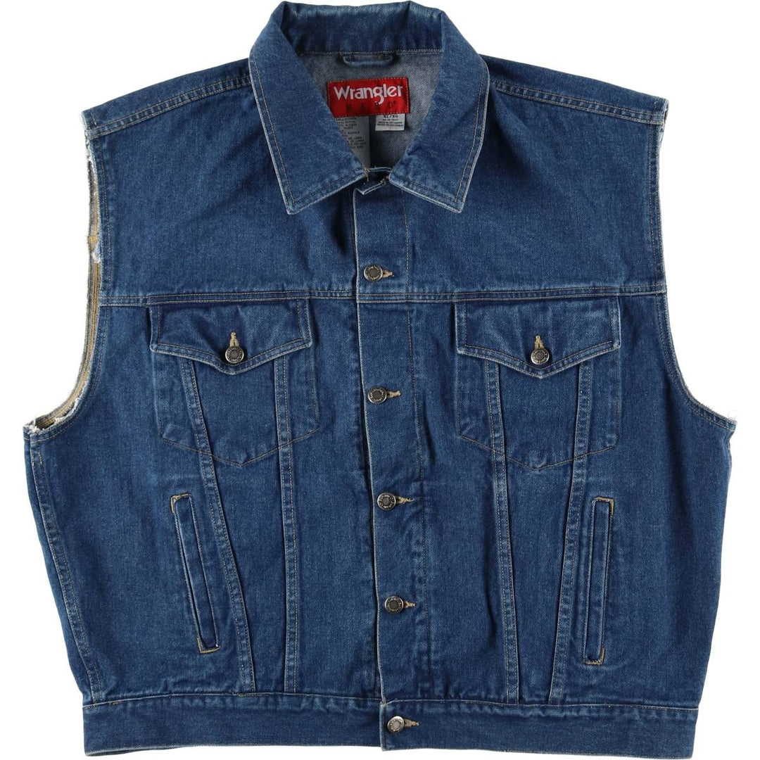 Wrangler HERO Cut-Off Denim Vest, Men's XL cotton blue type Vintage Second Hand