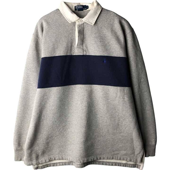 Ralph Lauren POLO by Ralph Lauren One Point Logo Sweatshirt Trainer Men's L size cotton gray type Vintage Second Hand