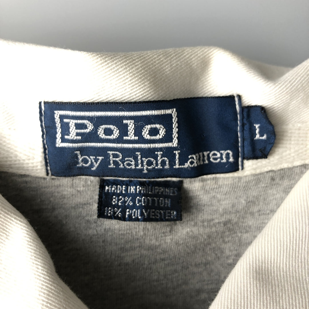 Ralph Lauren POLO by Ralph Lauren One Point Logo Sweatshirt Trainer Men's L size cotton gray type Vintage Second Hand