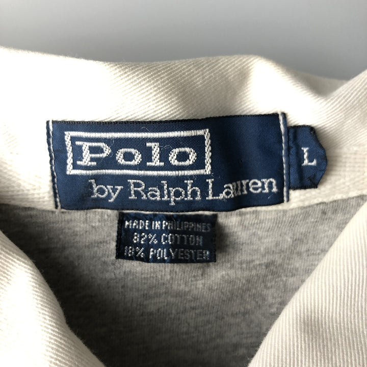 Ralph Lauren POLO by Ralph Lauren One Point Logo Sweatshirt Trainer Men's L size cotton gray type Vintage Second Hand
