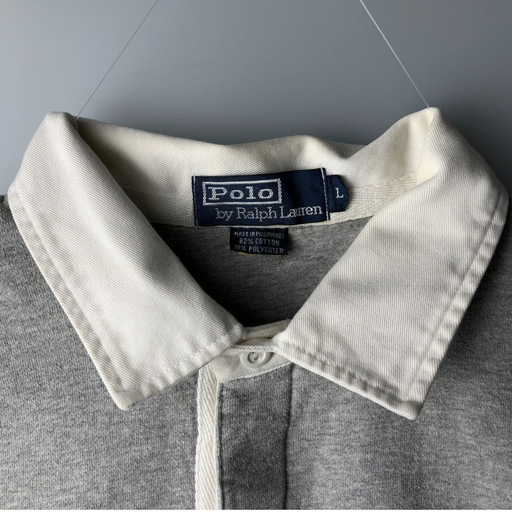 Ralph Lauren POLO by Ralph Lauren One Point Logo Sweatshirt Trainer Men's L size cotton gray type Vintage Second Hand