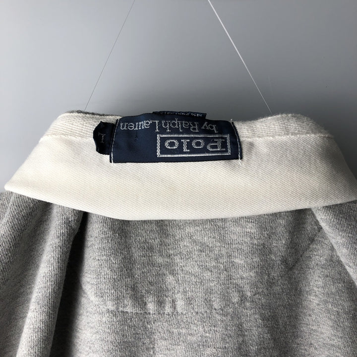 Ralph Lauren POLO by Ralph Lauren One Point Logo Sweatshirt Trainer Men's L size cotton gray type Vintage Second Hand