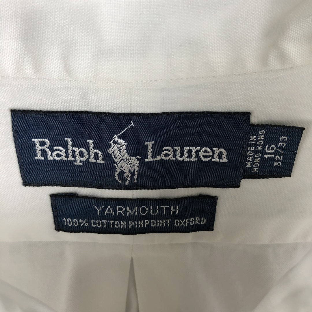 Ralph Lauren YARMOUTH long sleeve button down shirt, men's size L cotton white type Vintage Second Hand