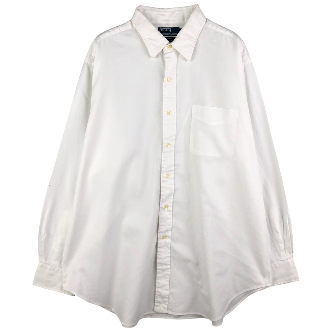 Ralph Lauren POLO by Ralph Lauren ANDREW long sleeve cotton shirt, men's XL size cotton white type Vintage Second Hand