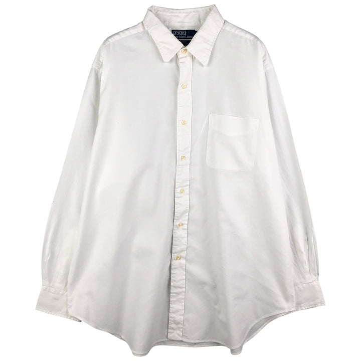 Ralph Lauren POLO by Ralph Lauren ANDREW long sleeve cotton shirt, men's XL size cotton white type Vintage Second Hand