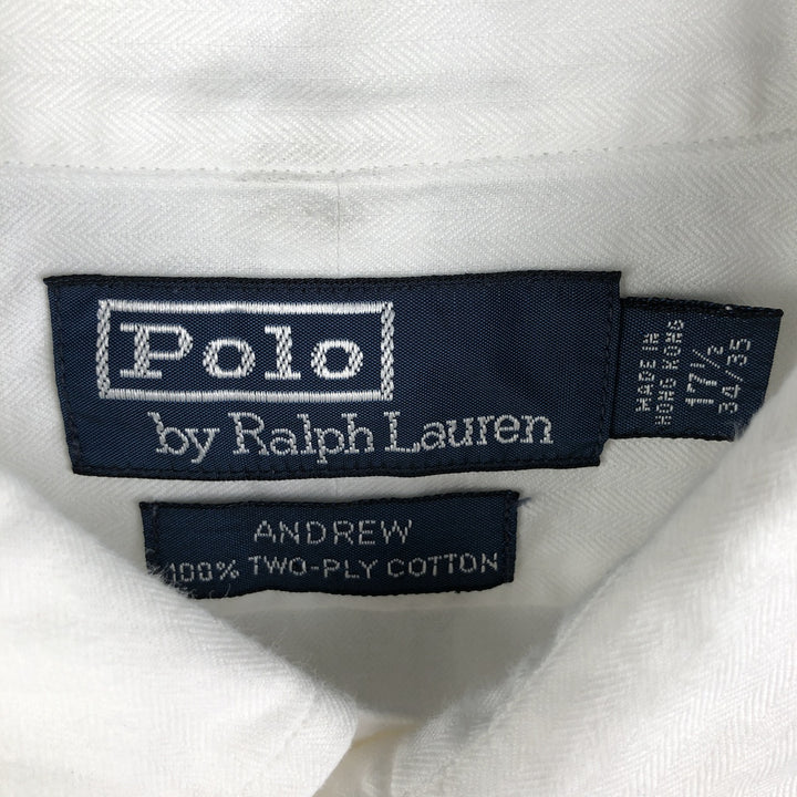 Ralph Lauren POLO by Ralph Lauren ANDREW long sleeve cotton shirt, men's XL size cotton white type Vintage Second Hand