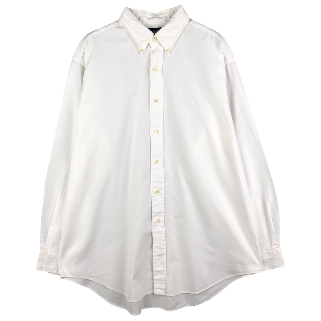 Ralph Lauren YARMOUTH long sleeve button down shirt, men's size L cotton white type Vintage Second Hand