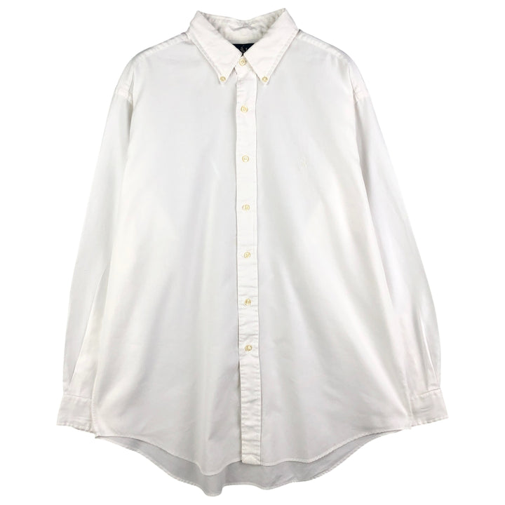 Ralph Lauren YARMOUTH long sleeve button down shirt, men's size L cotton white type Vintage Second Hand