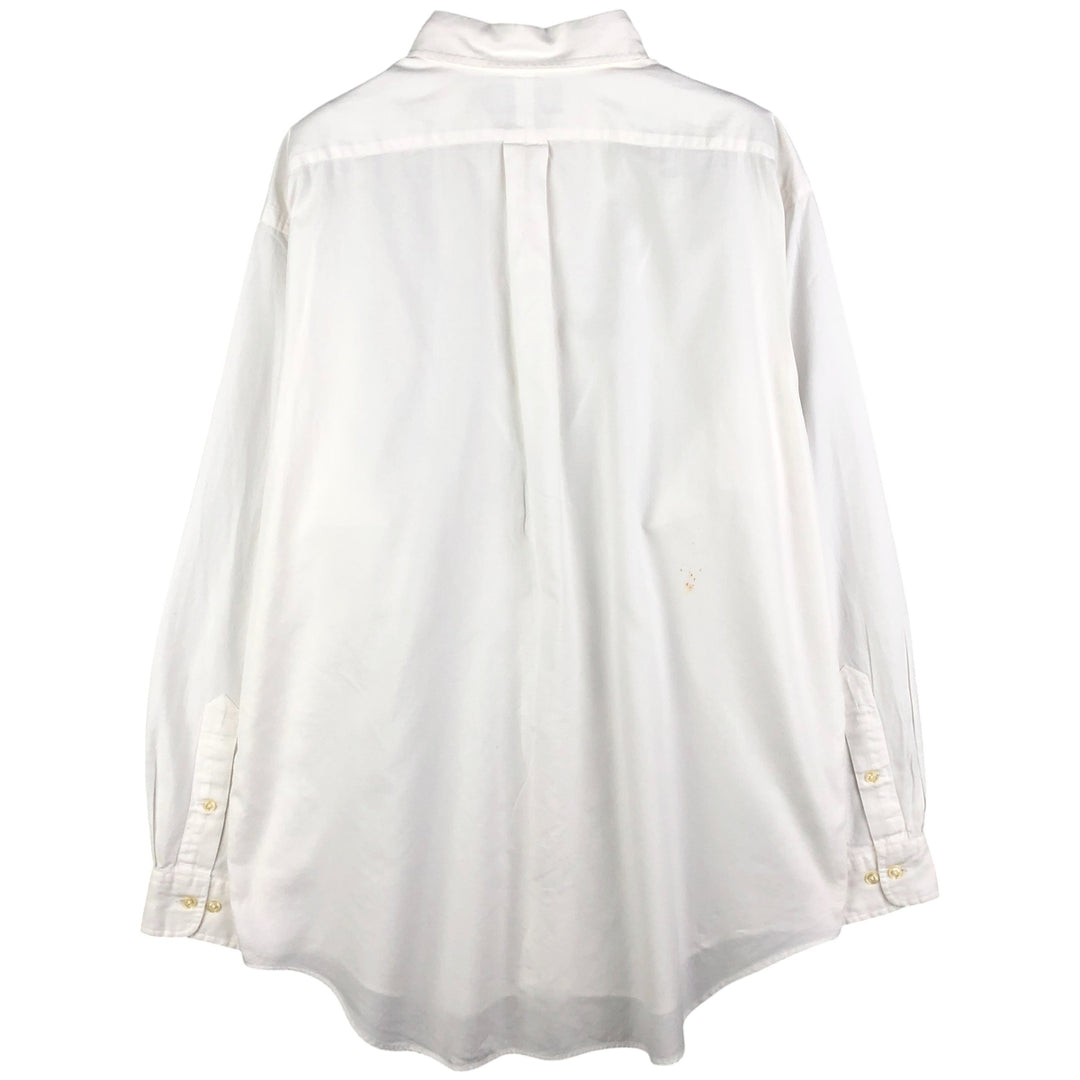 Ralph Lauren YARMOUTH long sleeve button down shirt, men's size L cotton white type Vintage Second Hand