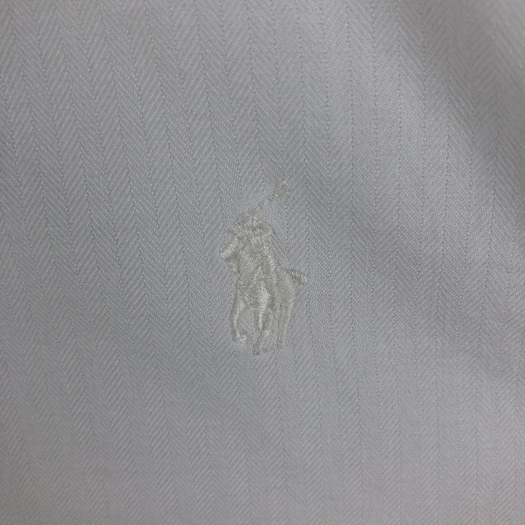Ralph Lauren YARMOUTH long sleeve button down shirt, men's size L cotton white type Vintage Second Hand