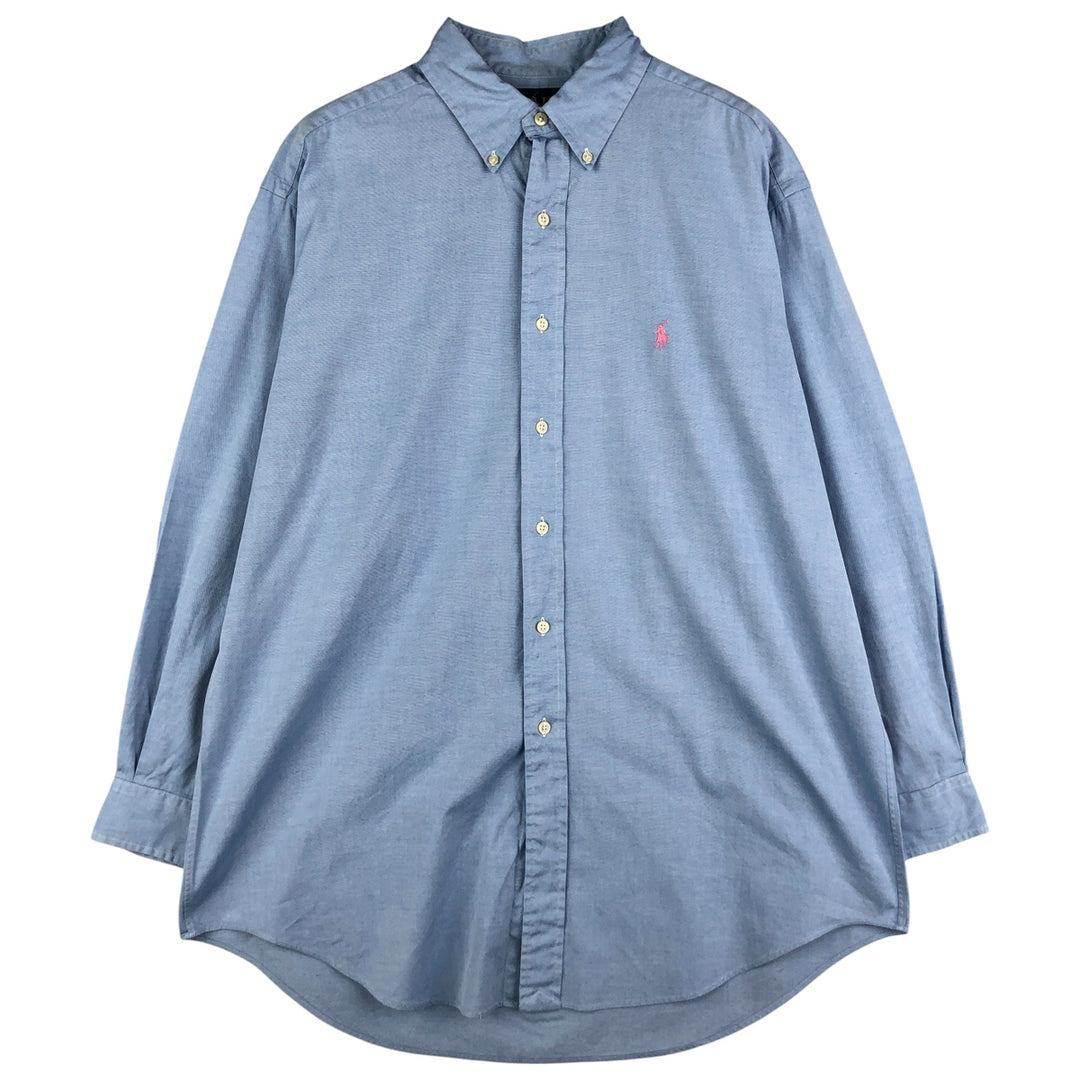 Ralph Lauren Classic Fit Long Sleeve Button Down Shirt, Men's Size L cotton Blue type light blue Vintage Second Hand