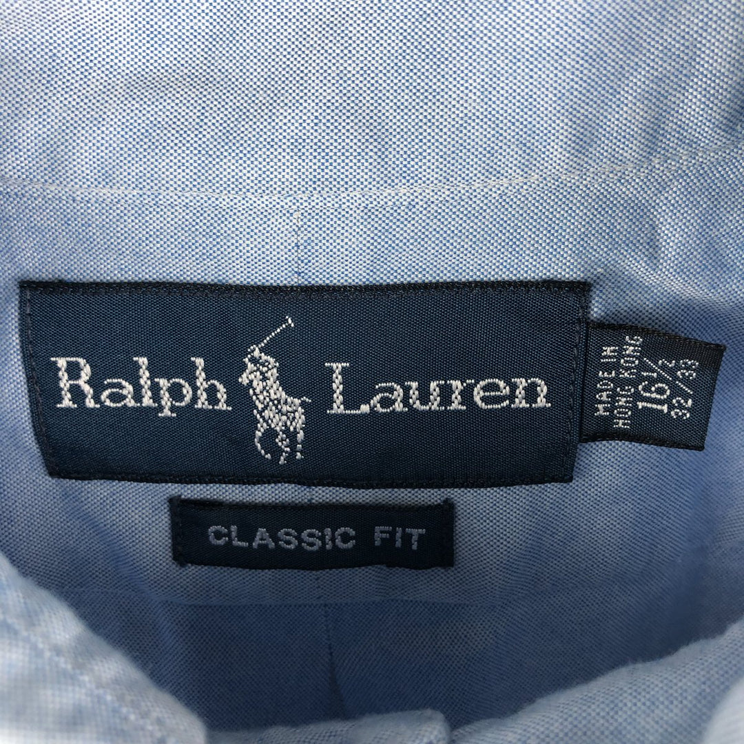 Ralph Lauren Classic Fit Long Sleeve Button Down Shirt, Men's Size L cotton Blue type light blue Vintage Second Hand