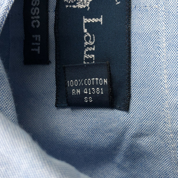 Ralph Lauren Classic Fit Long Sleeve Button Down Shirt, Men's Size L cotton Blue type light blue Vintage Second Hand