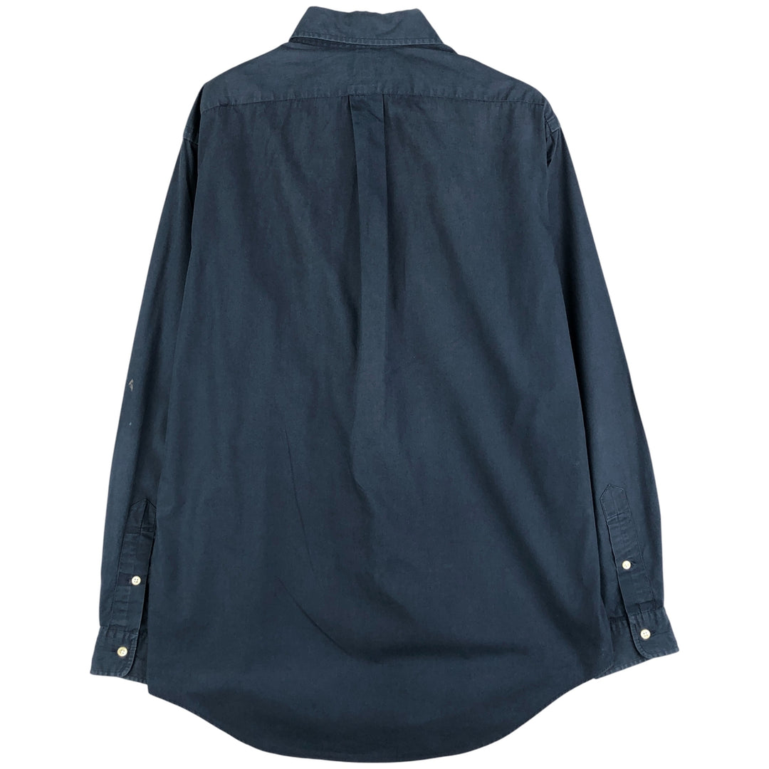 Ralph Lauren POLO by Ralph Lauren YARMOUTH long sleeve button down shirt, men's size M cotton navy blue type Vintage Second Hand