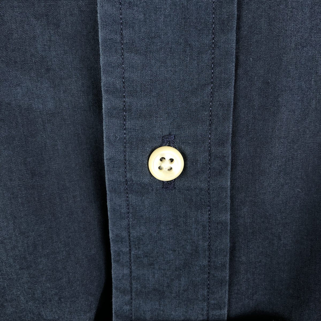 Ralph Lauren POLO by Ralph Lauren YARMOUTH long sleeve button down shirt, men's size M cotton navy blue type Vintage Second Hand