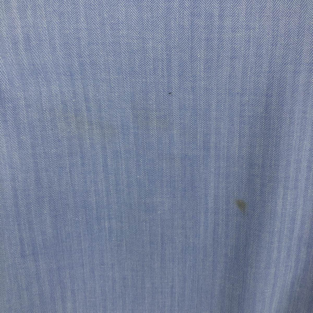 Ralph Lauren POLO by Ralph Lauren WARWICK herringbone long-sleeved cotton shirt, men's size XL cotton Blue type light blue Vintage Second Hand