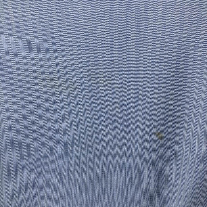 Ralph Lauren POLO by Ralph Lauren WARWICK herringbone long-sleeved cotton shirt, men's size XL cotton Blue type light blue Vintage Second Hand