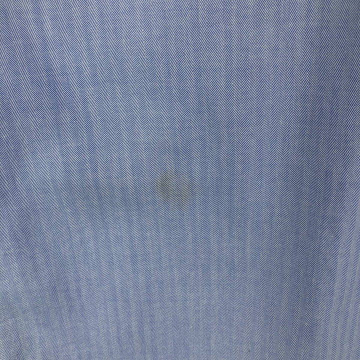 Ralph Lauren POLO by Ralph Lauren WARWICK herringbone long-sleeved cotton shirt, men's size XL cotton Blue type light blue Vintage Second Hand
