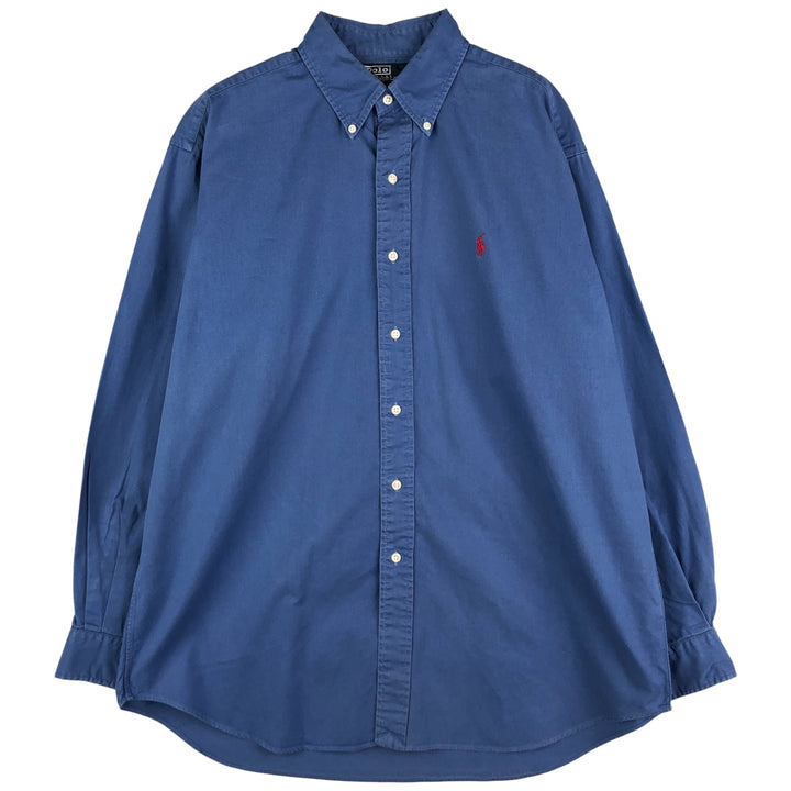 Ralph Lauren POLO by Ralph Lauren BLAIRE long-sleeved button-down shirt, men's size L cotton blue type Vintage Second Hand
