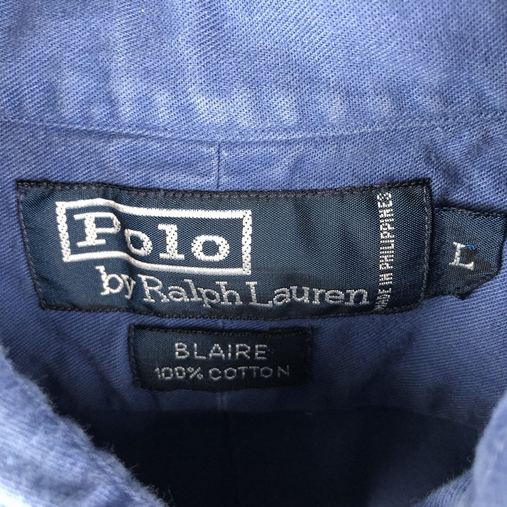 Ralph Lauren POLO by Ralph Lauren BLAIRE long-sleeved button-down shirt, men's size L cotton blue type Vintage Second Hand
