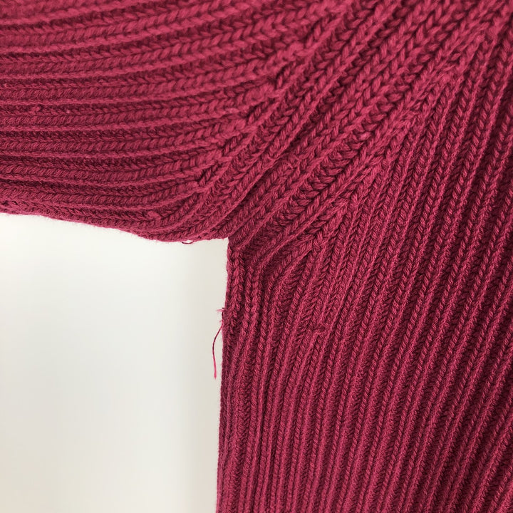 Vintage 90s-00'S Ralph Lauren Chaps ribbed cotton knit sweater, men's size XL cotton wine-red Vintage Second Hand