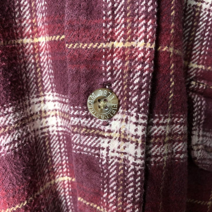 FIELD AND STREAM Long Sleeve Flannel Check Shirt, Men's Size L cotton red type reddish brown Vintage Second Hand