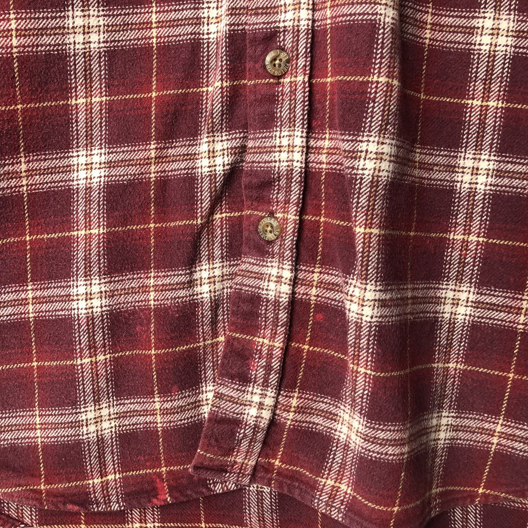 FIELD AND STREAM Long Sleeve Flannel Check Shirt, Men's Size L cotton red type reddish brown Vintage Second Hand