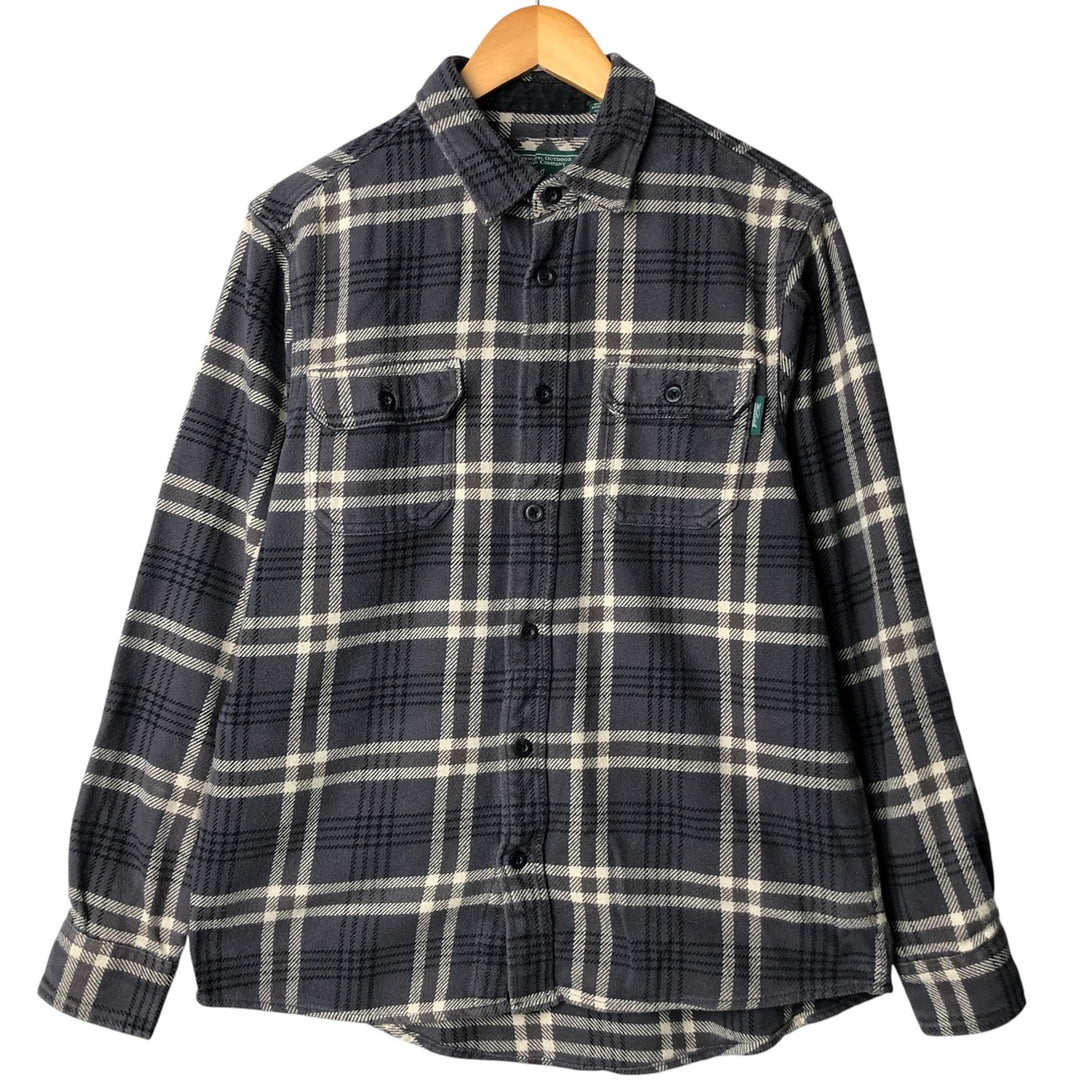 WOOLRICH Long Sleeve Flannel Check Shirt, Men's Size XL cotton gray type Vintage Second Hand