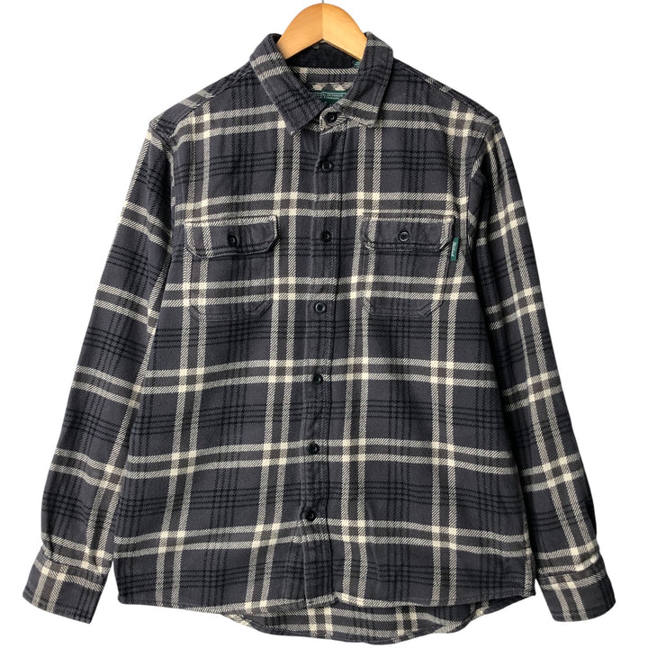 WOOLRICH Long Sleeve Flannel Check Shirt, Men's Size XL cotton gray type Vintage Second Hand
