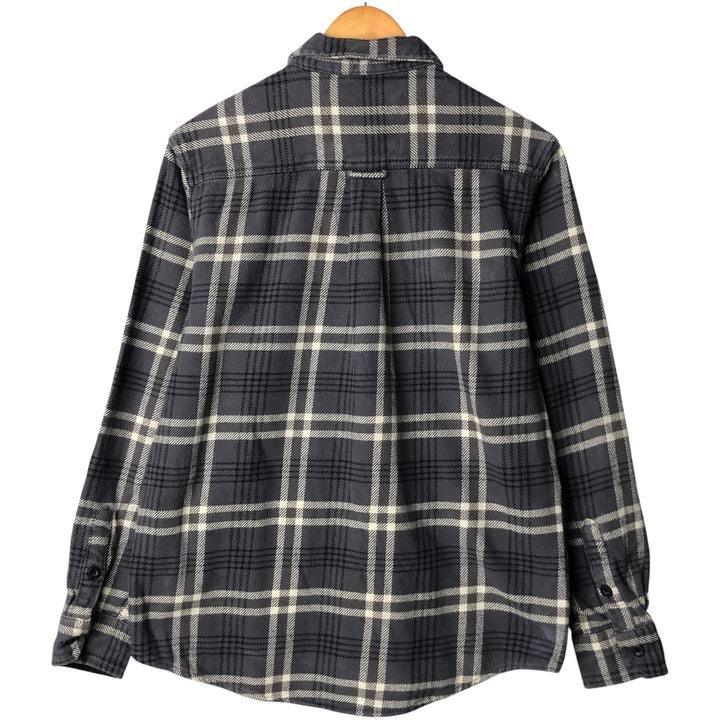 WOOLRICH Long Sleeve Flannel Check Shirt, Men's Size XL cotton gray type Vintage Second Hand