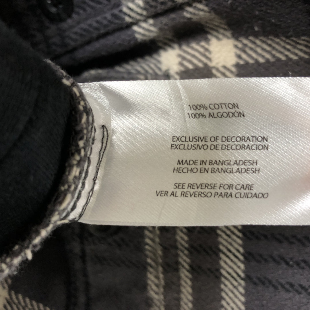 WOOLRICH Long Sleeve Flannel Check Shirt, Men's Size XL cotton gray type Vintage Second Hand